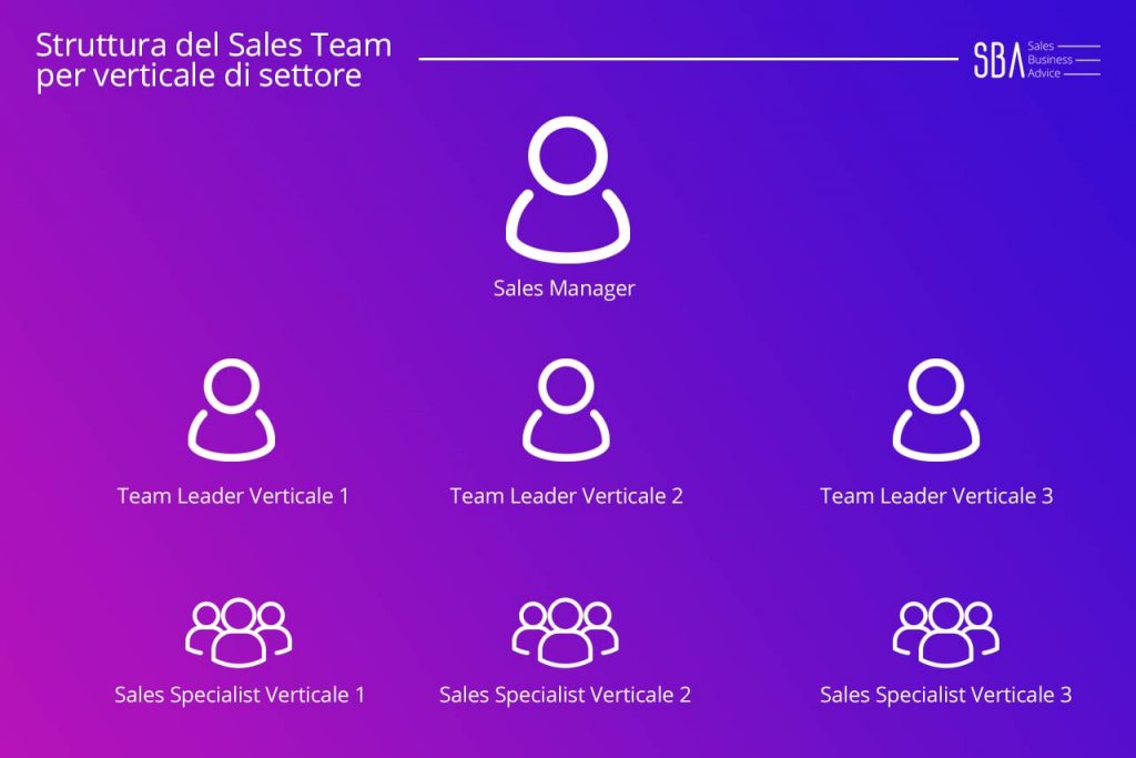 Organizzazione-Sales-Team-struttura-verticale di settore go to sales strategia commerciale integrata